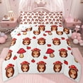 thumbnail image 1 of jejeloiu Wild Wild Hedgehog Queen Comforter Set,Rustic Fungus Cartoon Mushroom Bedding Comforter Set For Girls Teens Reversible 3 Pieces, 1 of 8