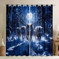 thumbnail image 1 of jejeloiu Wild Wolf Black Out Curtains,Jungle Animals Lover Curtains Pack of 2 (42x63 Each) For Girls Women, 1 of 6