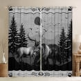 thumbnail image 1 of jejeloiu Wildlife Animals Elk Blackout Curtains Set of 2 (52x84 Each),Rustic Farmhouse Cabin Window Curtains,Gray Black Curtains and Drapes For Men Women,Super Cozy Room Decor, 1 of 6