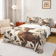 thumbnail image 1 of jejeloiu Wildlife Elk Deer Queen Sheet Sets,Countryfloral Flower Flat Sheet,Brown Beige Queen Fitted Sheet For Boys,Super Cozy Room Decor,4-Piece, 1 of 7