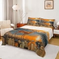 thumbnail image 1 of jejeloiu Wildlife Elk Deer Twin Sheet Sets,Natural Scenery Sunset Twin Fitted Sheet,Orange Brown Flat Sheet For Boys,Super Cozy Room Decor,3-Piece, 1 of 7