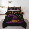 thumbnail image 1 of jejeloiu Witch Hats Bedding Comforter Set,Amuck Halloween Day Twin Comforter Sets,Purple Orange Black Bedding Set For Girls,Ultra Soft Home Decor Reversible,2-Piece, 1 of 8