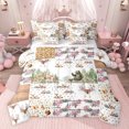 thumbnail image 1 of jejeloiu Woodland Animal Deer 7-Piece Bedding Comforter Set,Colorful Flowers Floral King Bedding Sets For Girls Kids Reversible, 1 of 8