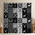 thumbnail image 1 of jejeloiu Woodland Animal Moose Black Out Curtains,Country Farmhouse Lodge Curtains Pack of 2 (42x63 Each),Gray Cmao Checkered Bedroom Curtains For Teens,Ultra Soft Home Decor, 1 of 6