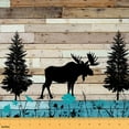thumbnail image 1 of jejeloiu Woodland Animal Moose Fabric by the Yard 1 Yard,Old Barn Door Home Decor Fabric by the Yard,Rustic Flower Tree Sewing Fabric,Luxury Bedroom Decor, 1 of 6