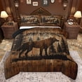 thumbnail image 1 of jejeloiu Woodland Animal Wolves Bedding Comforter Set,Rustic Farmhouse Cabin Twin Comforter Sets,Old Bran Door Bedding Set For Boys Teens,Luxury Bedroom Decor Reversible,2 Pieces, 1 of 8