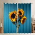 thumbnail image 1 of jejeloiu Yellow Sunflower Curtains Pack of 2 (42x84 Each),Rustic Flower Floral Curtains Blackout For Girls Kids, 1 of 6