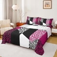 thumbnail image 1 of jejeloiu Zebra Stripe Full Size Sheets,Pink White Black Bed Sheets For Adults 4pcs, 1 of 7