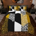 thumbnail image 1 of jejeloiu Zebra Stripe Queen Comforter Set,Brown Black White Bedding Comforter Set For Adults Reversible 3-Piece, 1 of 8