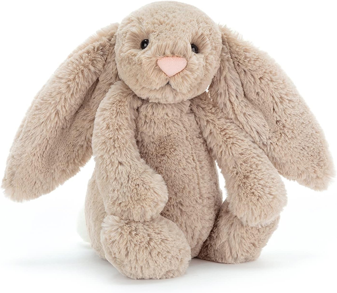 Medium Beige Polyester Plush Bunny with Floppy Ears