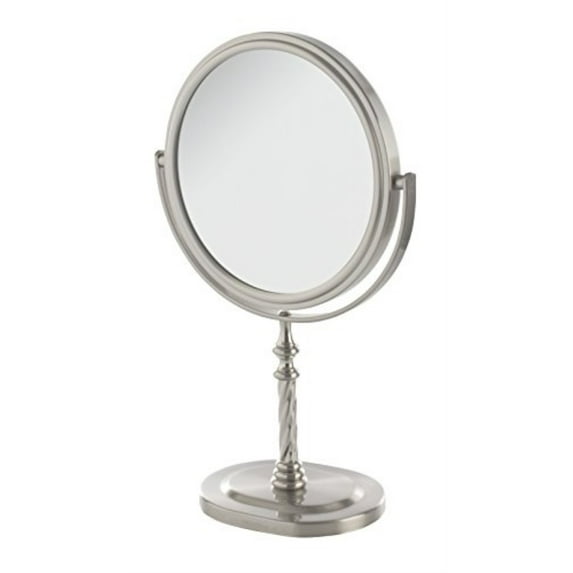 jerdon style jp526n 6 in., 5x-1x table top mirror, nickel, height 11 in.