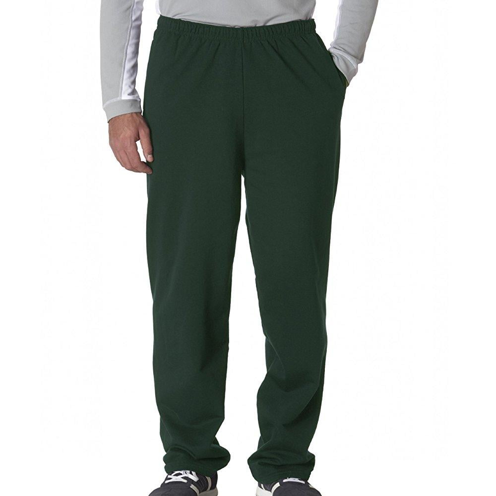 Pull Manches Longues Jerzees Homme - 50% Coton 50% Polyester - Vert Forêt 3XL - Col Et Poignets Côtelés
