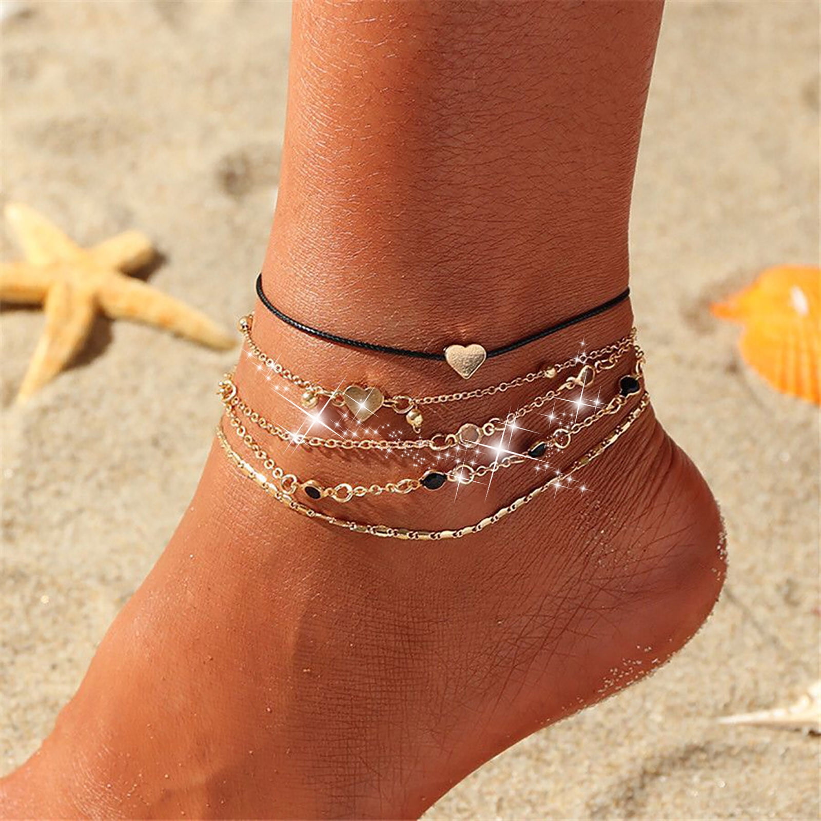 jewelry for women Small Butterfly Tassel Double Layer Anklet For Girls Style Beach Anklet Bracelet Jewelry Anklet Size