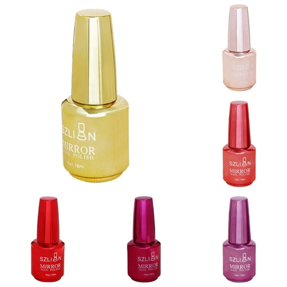 jhiwgzj 6Pcs Gel Nail Polish Set, Metallic Nail Polish Magic Mirror Effect Chrome Nail Art Polish Varnish