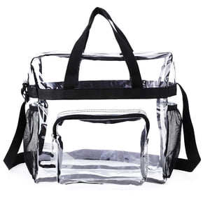 Sunflower Leaf Clear Lunch Bag - PVC See-Through Tote With Adjustable Strap, Stadium Approved, For Events & Office