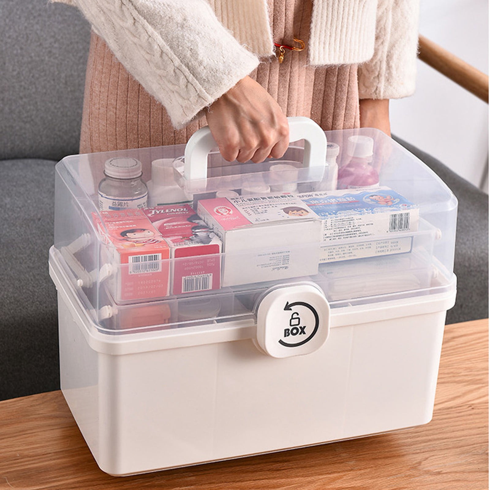 jiacuix 3 Tier Portable Box Foldable Storage Box 34 X 19 X 22.5cm ...