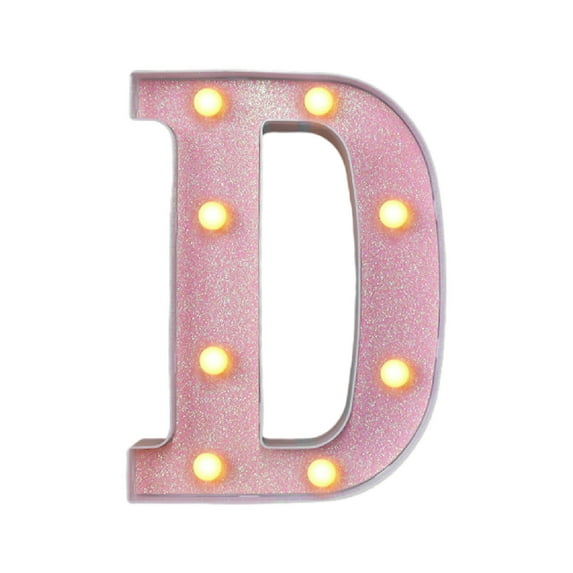 jiacuix Led Light Up Letters, Marquee LED Letter Lights 26 Alphabet, Battery Powered Glitter Letters With Lights For Party, Table, Wall Decor D