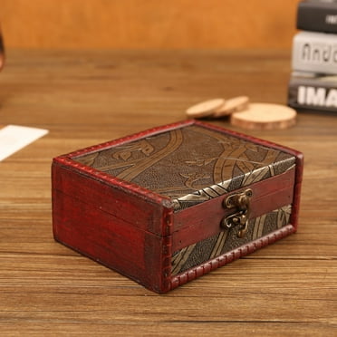 jiacuix Storage & Organization Jewelry Box Vintage Wood Handmade Box With Mini Metal Lock For Storing Jewelry T