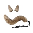 thumbnail image 1 of jiacuix Wolf Dog Hair Fake Animal Tail and Ears 1 Set Furry Faux Tail Real-looking Comfortable To Wear Role-Playing Props Soft Cosplay Fox Ears and Tail Costume Set Coyote Wolf Tail, 1 of 9
