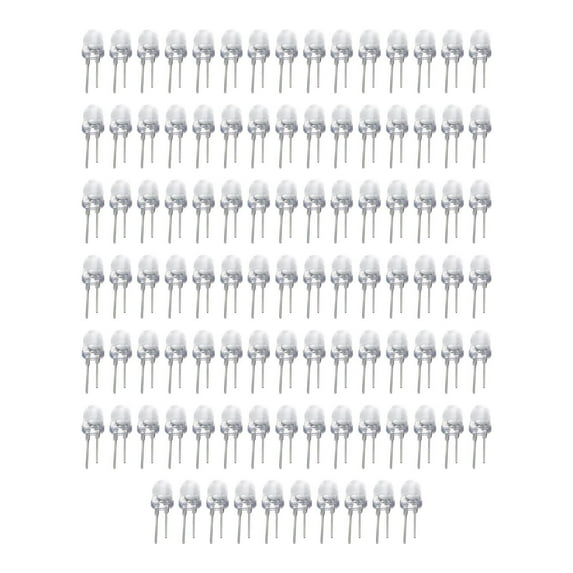 jiaping 100 Pieces Emitting Lamp Beads Round Head Straight Plug LED Lamp Beads Red