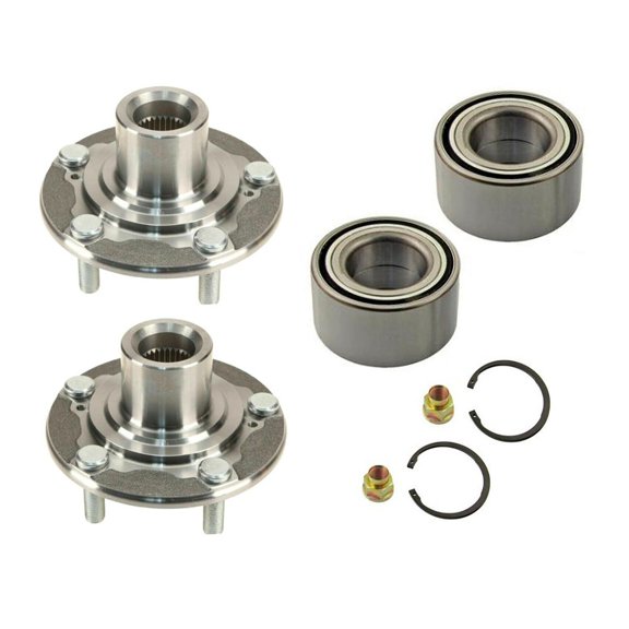 jiaping 2Pcs Front Wheel Hub Bearing Kits Replacement with Retaining Clips Nuts Assembly