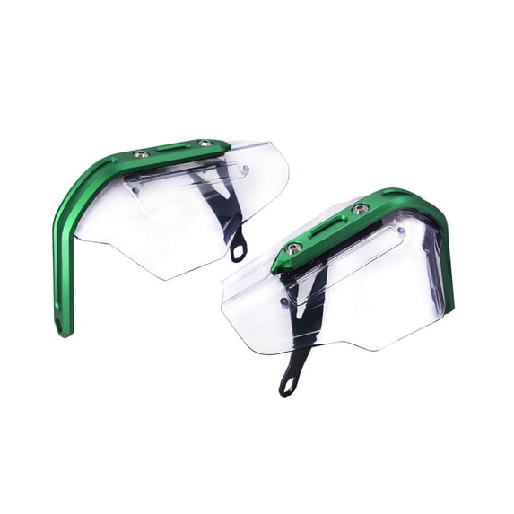 jiaping 2x Handlebar Wind Deflector Universal Windshield Motorbike Hand Protector Shield Clear and Green