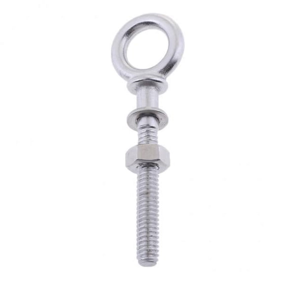 jiaping 2x304 Stainless Steel Long Lifting Eye Bolt for Nut And Washer M4 X 40mm , , 2 Pcs