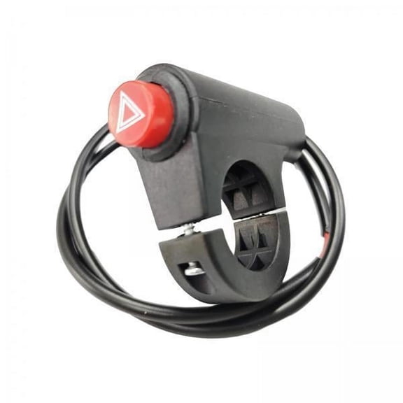 jiaping 2xMotorcycle Handlebar Hazard Light Switch, Warning Emergency Lamp Switch, 7/8" Easy Installation, Push Button Switch for ATV , Black, 3 Pcs