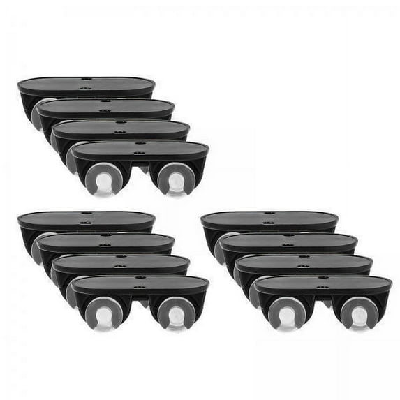 jiaping 3x12Pcs Self Adhesive Caster Wheels for Trash Can Small Furniture Cabinet Black