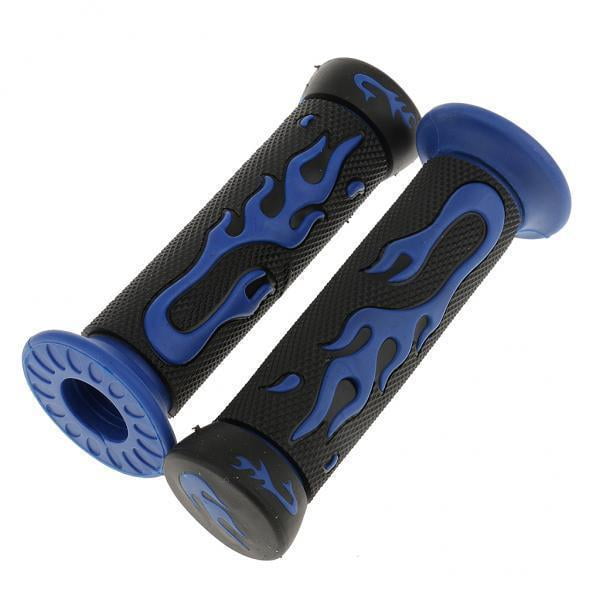 jiaping 3xUniversal 7/8'' Motorcycle Scooter Handlebar Hand Grips Rubber Blue