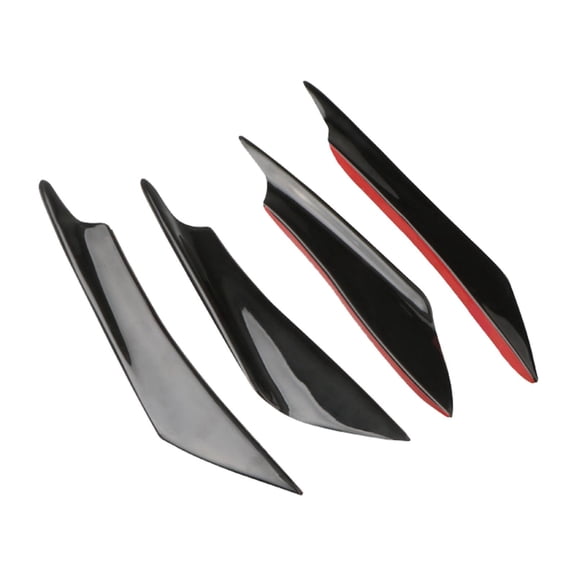 jiaping 4Pcs Front Bumper Spoiler Decor Covers Accessory Front Bumper Deflector Black