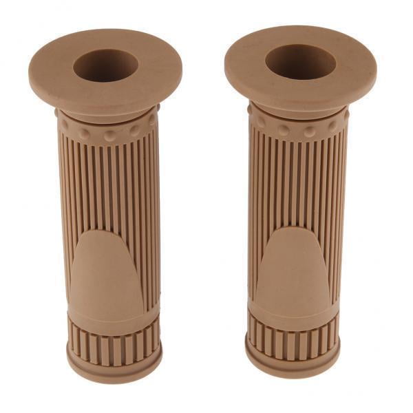 Cruiser Bike Leather Handles VELO Brown Vinyl Leather Grips For 7