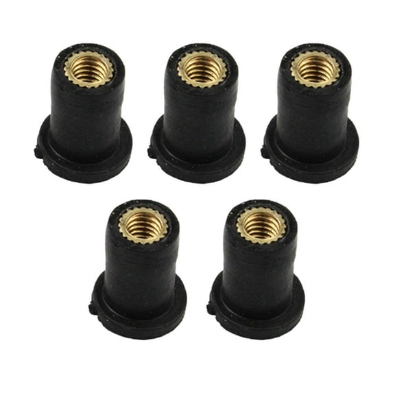 jiaping 5 Pieces Windshield Rubber Motorcycle Nuts Replaces Universal Repair Parts Brass Thread M4