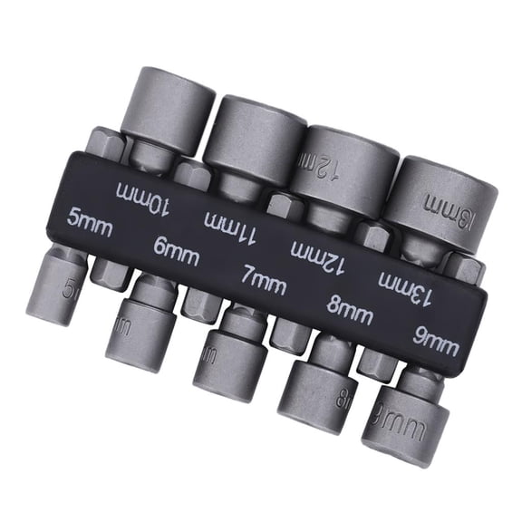 jiaping 9 Hex Bit Socket Set 1/4 Drive - 5mm, 6mm, 7mm, 8mm, 9mm, 10mm, 11mm, 12mm, 13mm