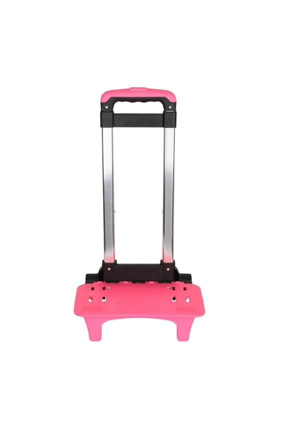 Backpack Hand Truck Aluminum Alloy Collapsible 2 Wheels Luggage Cart Compact Backpack Trolley for School Travel Outdoor Shopping Pink