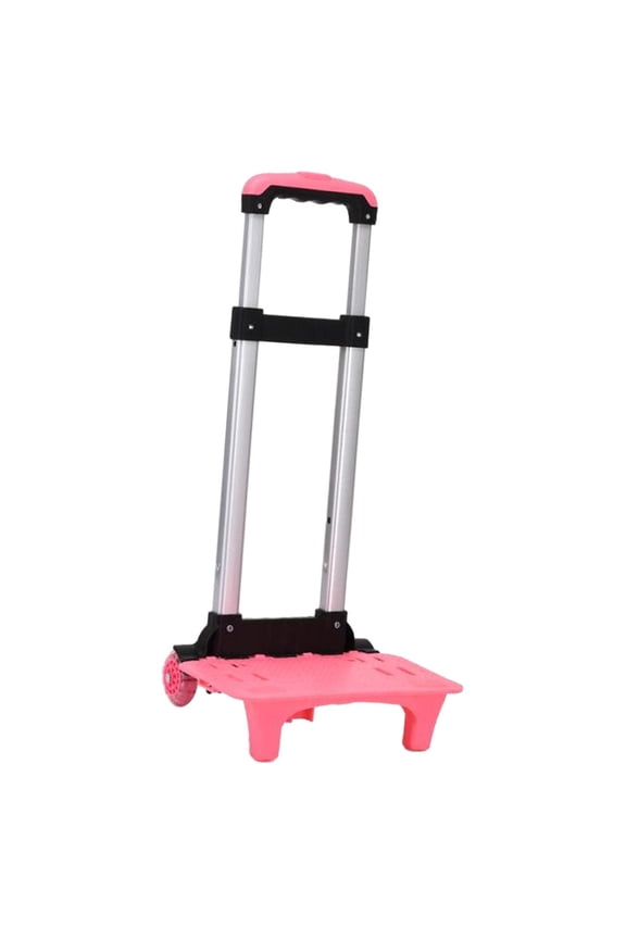 Backpack Trolley Two Wheels Portable Folding Trolley Cart for Outdoor Children Pink