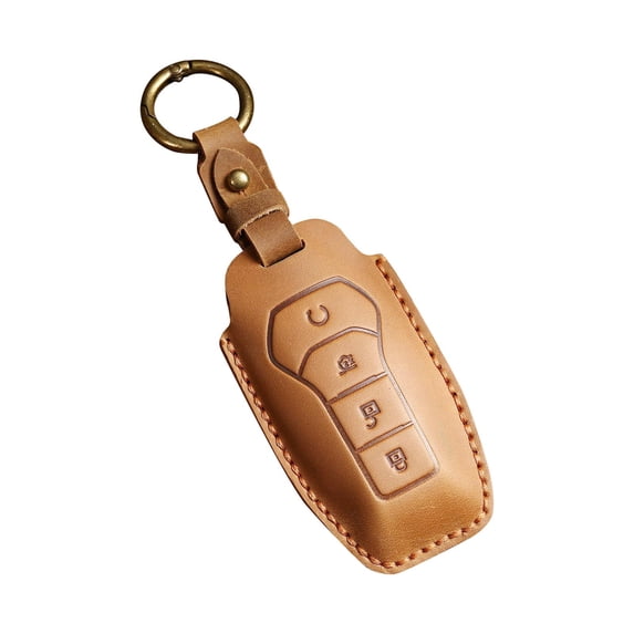 jiaping Car Key Fob Cover Auto Accessories Full Protection PU Leather Key Case Shell For Brown A