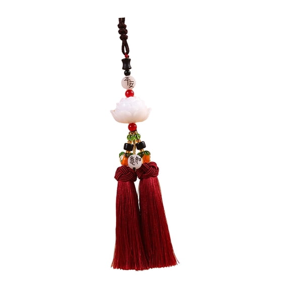 jiaping Car Pendant Auto Interior Dangle Automotive Accessories Dangling Ornament Tassel Dark red