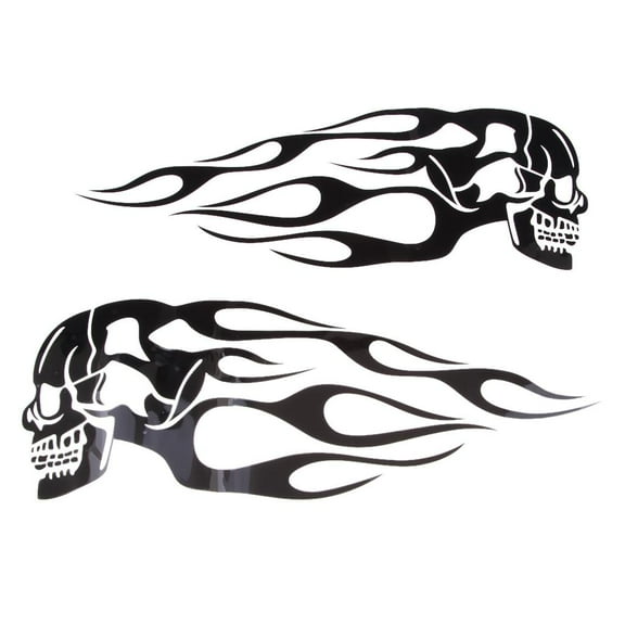 jiaping Flame Decals Stickers 34 . 2x12 . 8cm Gas Tank Motorcycle Custom Black