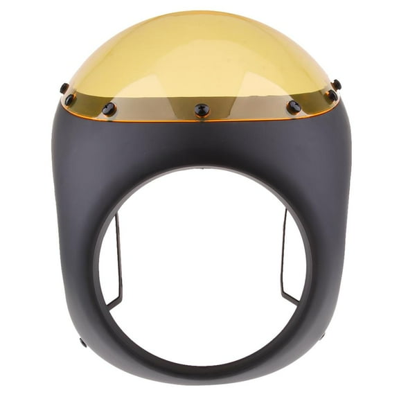 jiaping Headlight Fairing Wind Screen Universal Motorcycle Retro Cafe Racer - Matt Matt Black