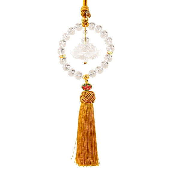 jiaping Lotus Car Hanging Decor Car Styling Car Interior Accessories Car Charm Rear View Earthy yellow