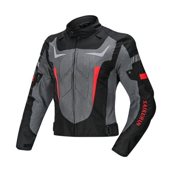 jiaping Waterproof Motorcycle Jacket Motorbike Biker Protective Pads 600D Oxford L Black