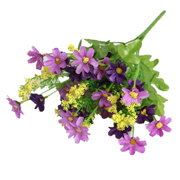 jiaroswwei 1 Bouquet 28 Heads Dried Artificial Fake Silk Flower Bunch Bouquet Home Decor