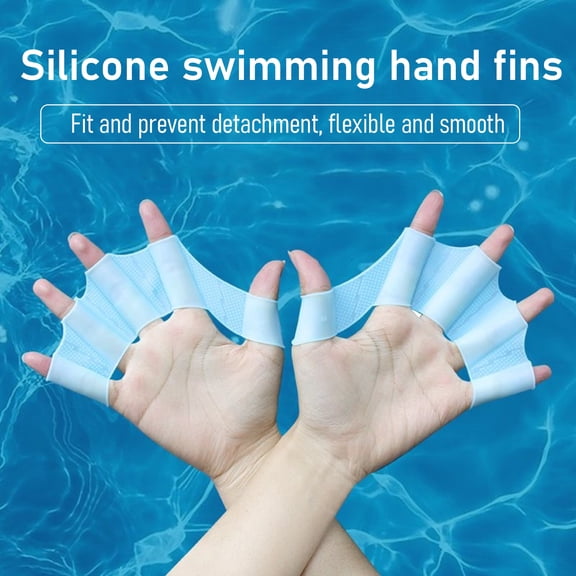 jiaroswwei 1 Pair Silicone Swimming Hand Fins Kids Adults Beginner Professional Aquatic Swim Training Fins Webbed Flippers Palms Swim Gear