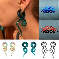 jiaroswwei 1 Pair Unisex Glass Twisted Snail Ear Gauges Hangers Plugs Stretchers Expanders