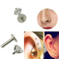 jiaroswwei 1 Pc CZ Tragus Lip Ring Ear Cartilage Stud Earring Body Piercing Jewelry 3mm