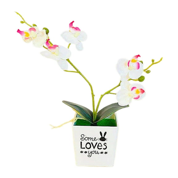 jiaroswwei 1 Set Artificial Bonsai Decorative Realistic Faux Silk Flower Wedding Party Fake Butterfly Orchid Flowers Potted for Home