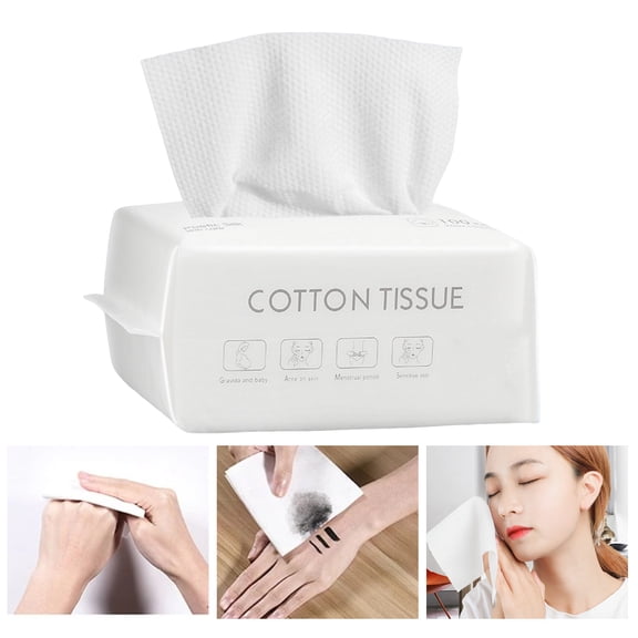 jiaroswwei 100Pcs/Bag Thick Face Towel Dry And Wet Use Strong Water Absorption Lint Free Soft Travel Cotton Disposable Makeup Wipe for Sensitive Skin
