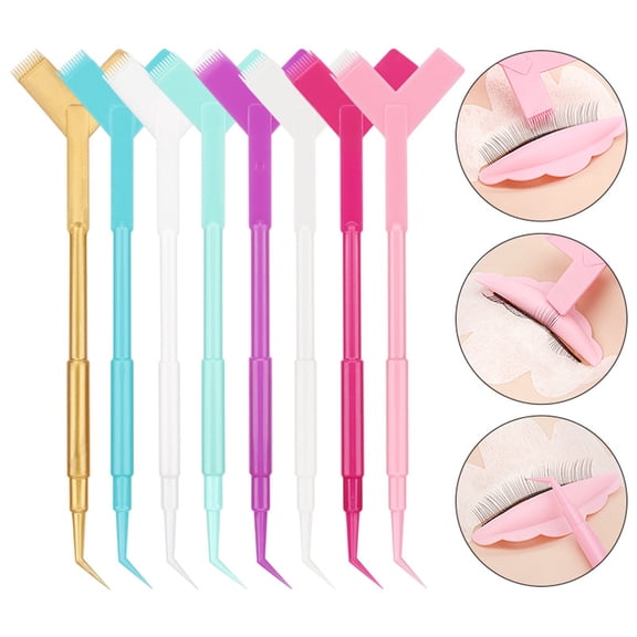 jiaroswwei 100Pcs Grafting Eyelashes Tool Convenient Mini Multifunctional 3-in-1 Safe Makeup Accessory Plastic Y Type Eyelash Picker Wand for Novice