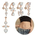 thumbnail image 1 of jiaroswwei 1Pc Piercing Navel Nail Flower Pendant Cubic Zirconia Sexy Women Belly Button Ring Body Jewelry, 1 of 8